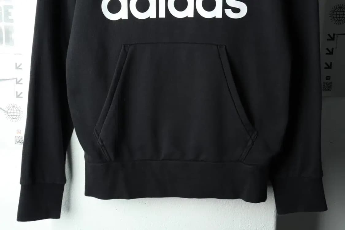 (M-L) 아디다스 후드티셔츠 빅로고 블랙 올드스쿨-165AB 상품이미지4