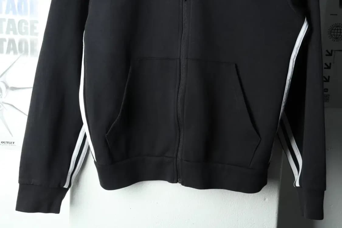 (L-XL) 아디다스 후드집업 블랙 삼선 올드스쿨-165AC 상품이미지4