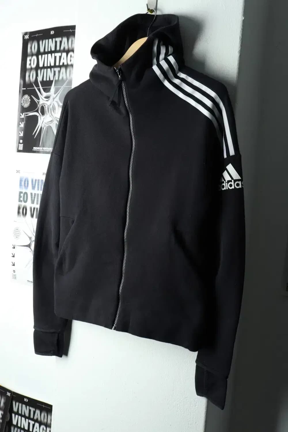 W(M) 아디다스 후드집업 넥워머 블랙 올드스쿨-165AE 상품이미지1