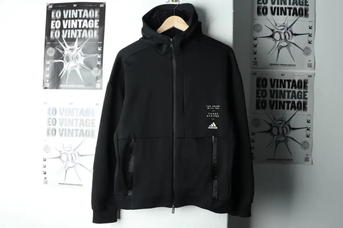 (M) 아디다스 후드집업 블랙 폴리 올드스쿨-165AF 상품이미지2