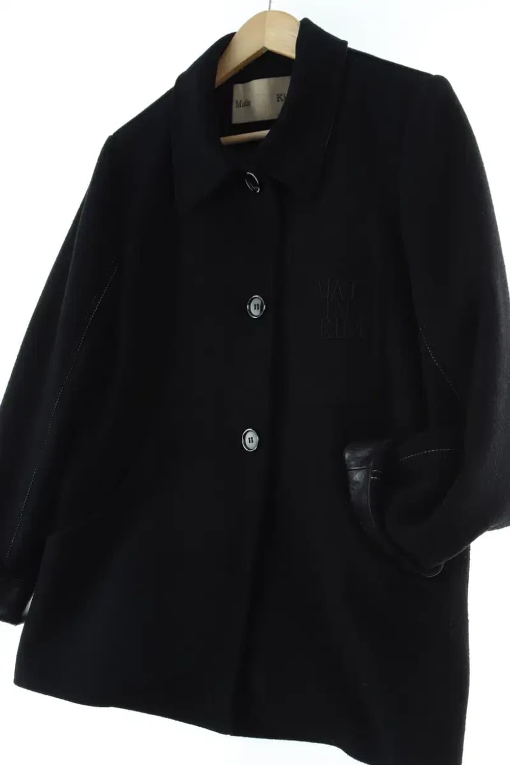 W(F) 마뗑킴 코트자켓 울카켓 숏 가죽배색 희귀-16624 상품이미지1