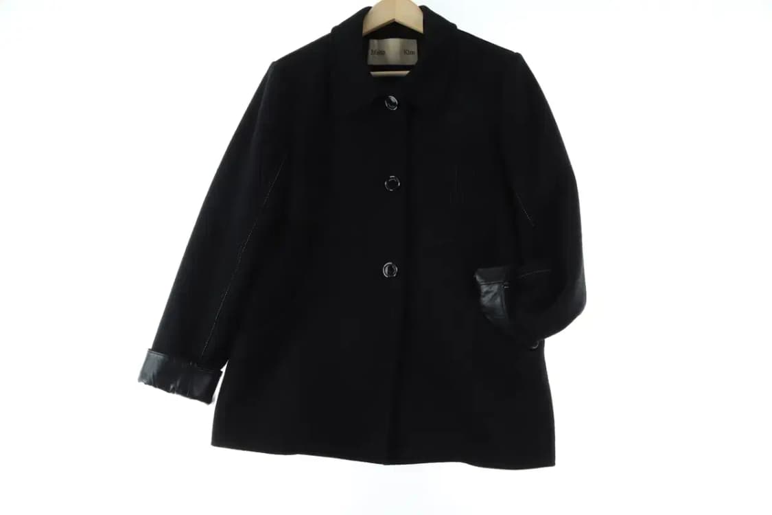 W(F) 마뗑킴 코트자켓 울카켓 숏 가죽배색 희귀-16624 상품이미지3