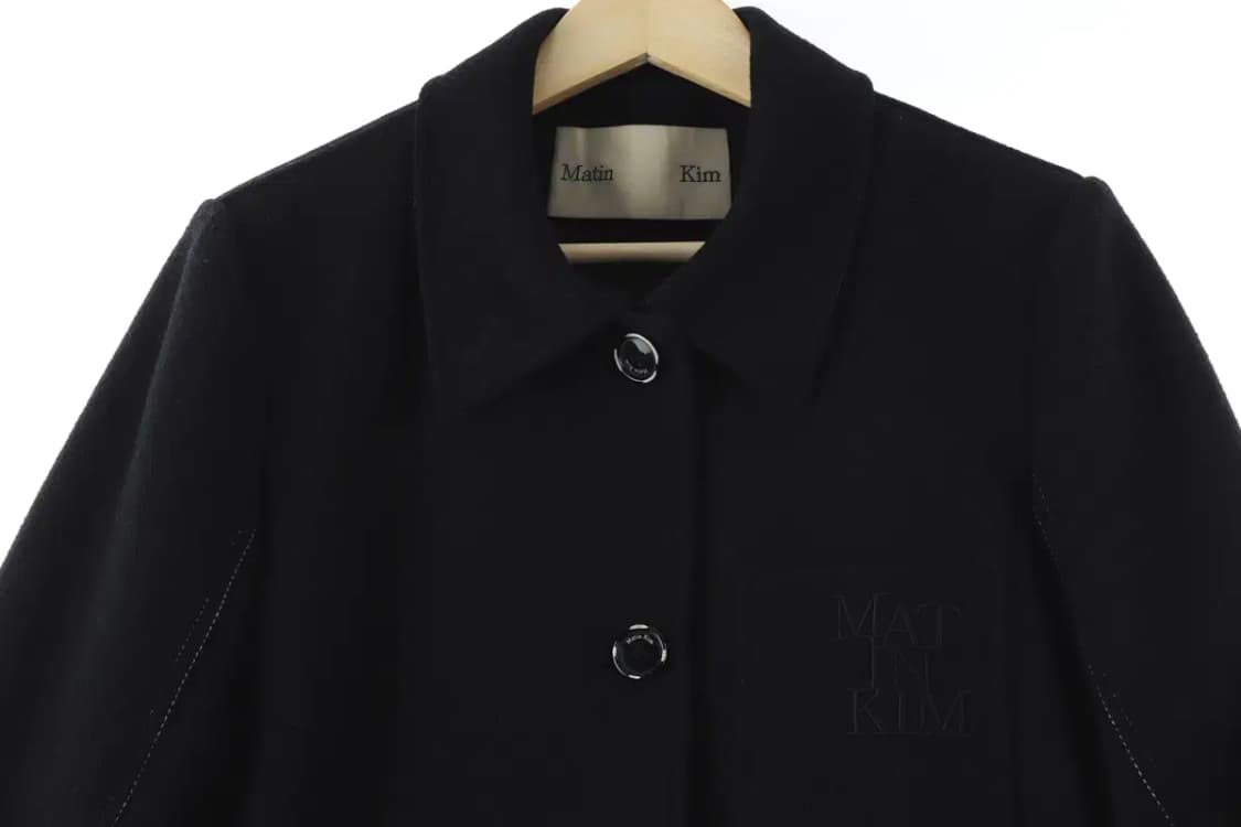 W(F) 마뗑킴 코트자켓 울카켓 숏 가죽배색 희귀-16624 상품이미지4