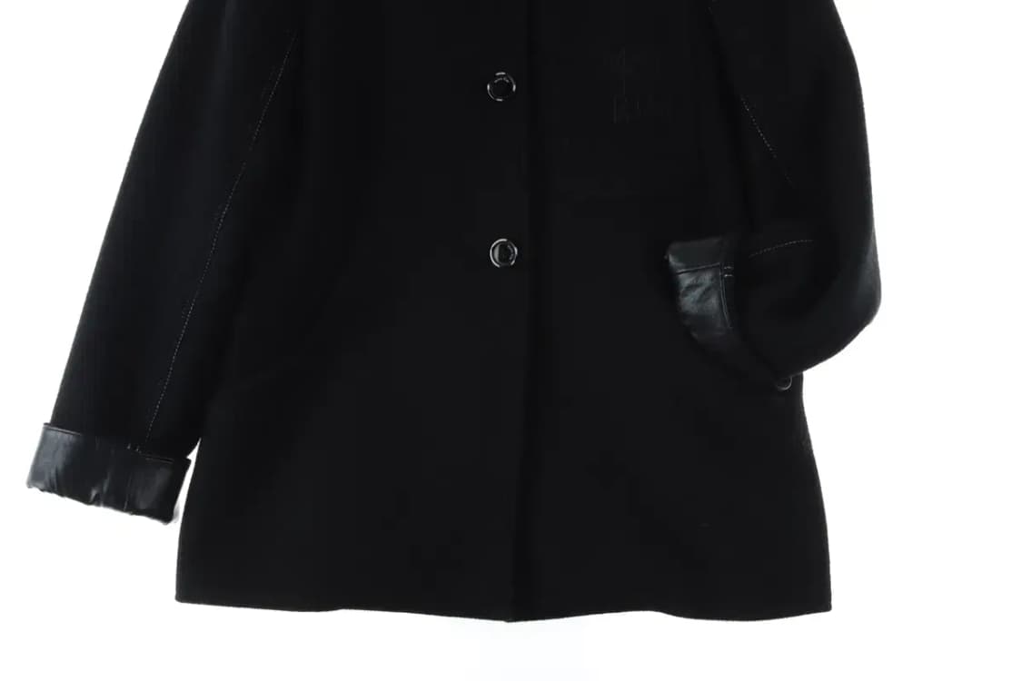 W(F) 마뗑킴 코트자켓 울카켓 숏 가죽배색 희귀-16624 상품이미지5