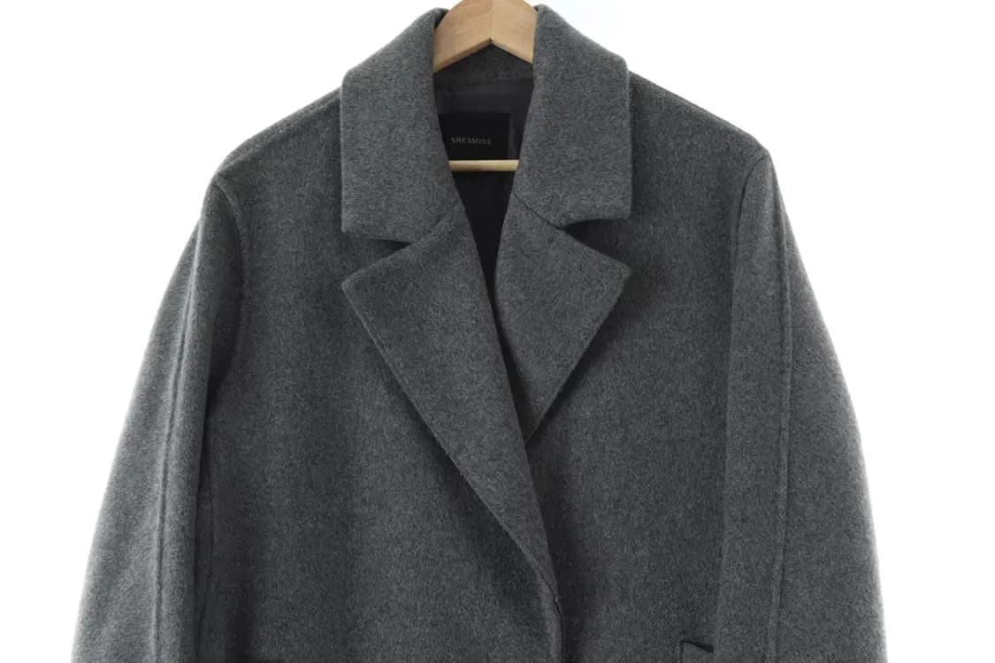 W(M-L) 쉬스미스 코트자켓 롱 차콜 울 노멀 트렌디-16625 상품이미지3