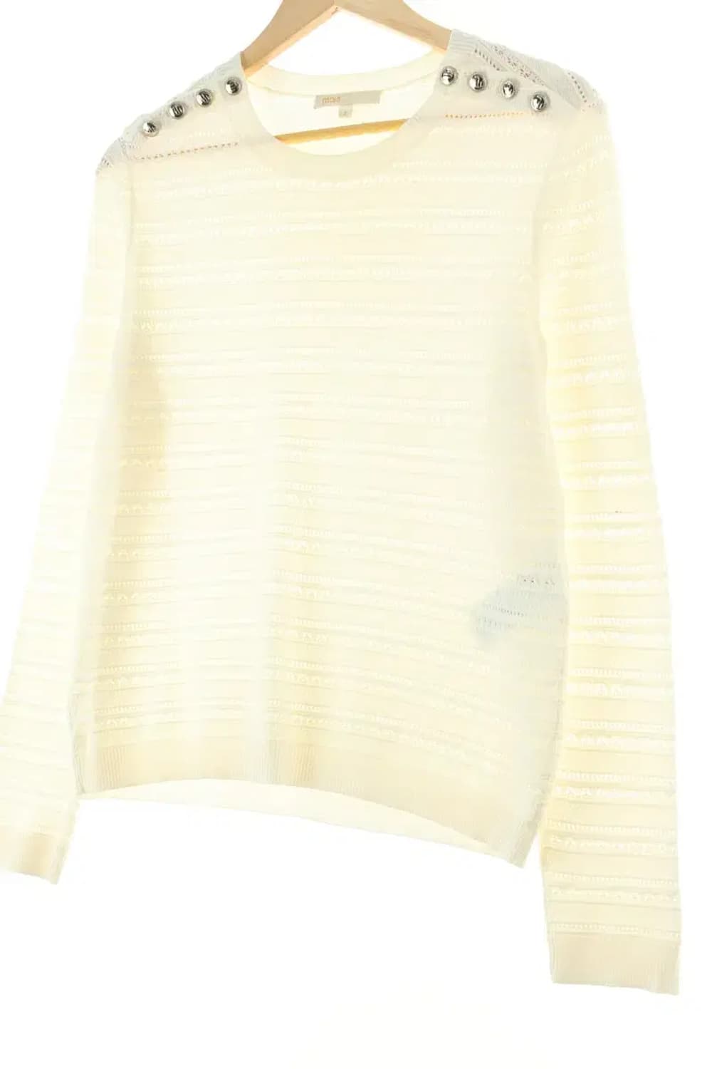 W(M-L) 마쥬 니트 아이보리 희귀 매물 사이드버튼-1663A 상품이미지1