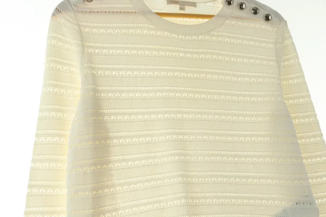 W(M-L) 마쥬 니트 아이보리 희귀 매물 사이드버튼-1663A 상품이미지5