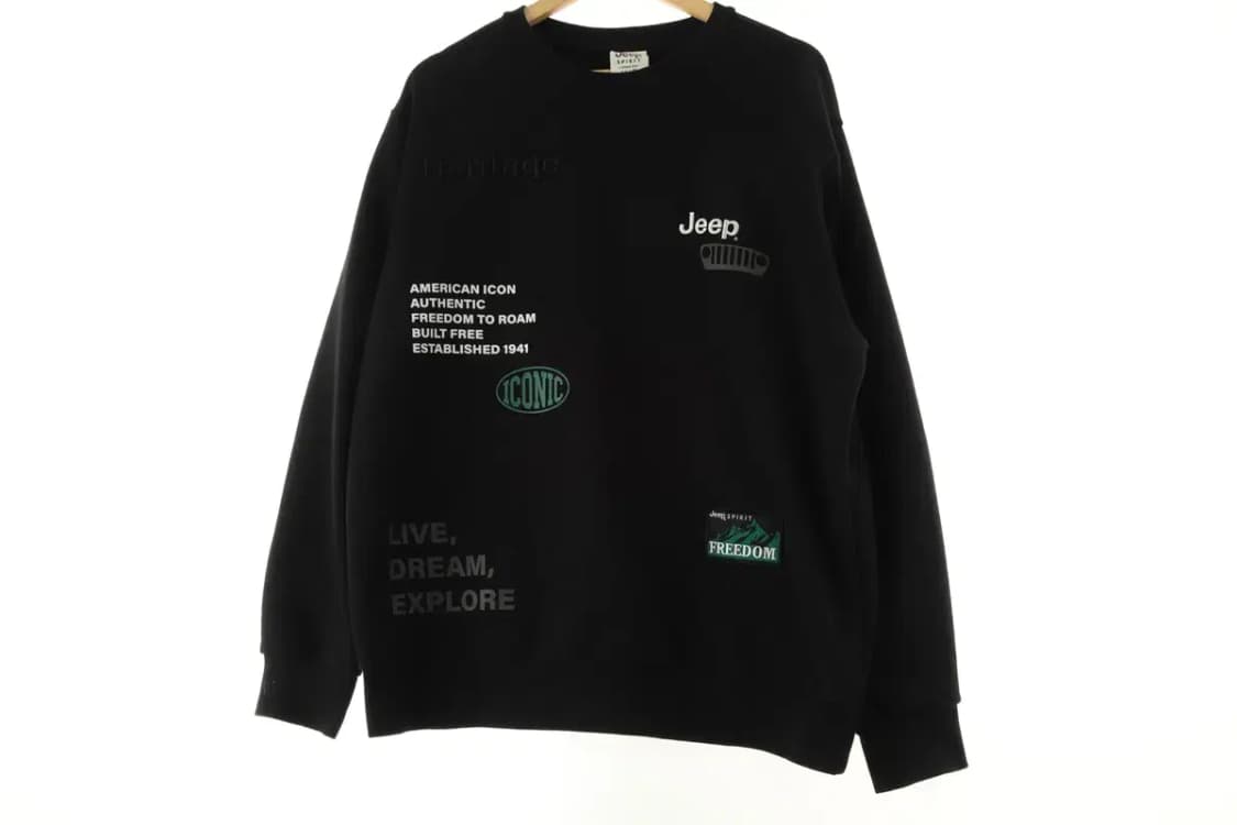 (XL-2XL) 지프 맨투맨 티셔츠 프린팅 신형 블랙-16643 상품이미지2