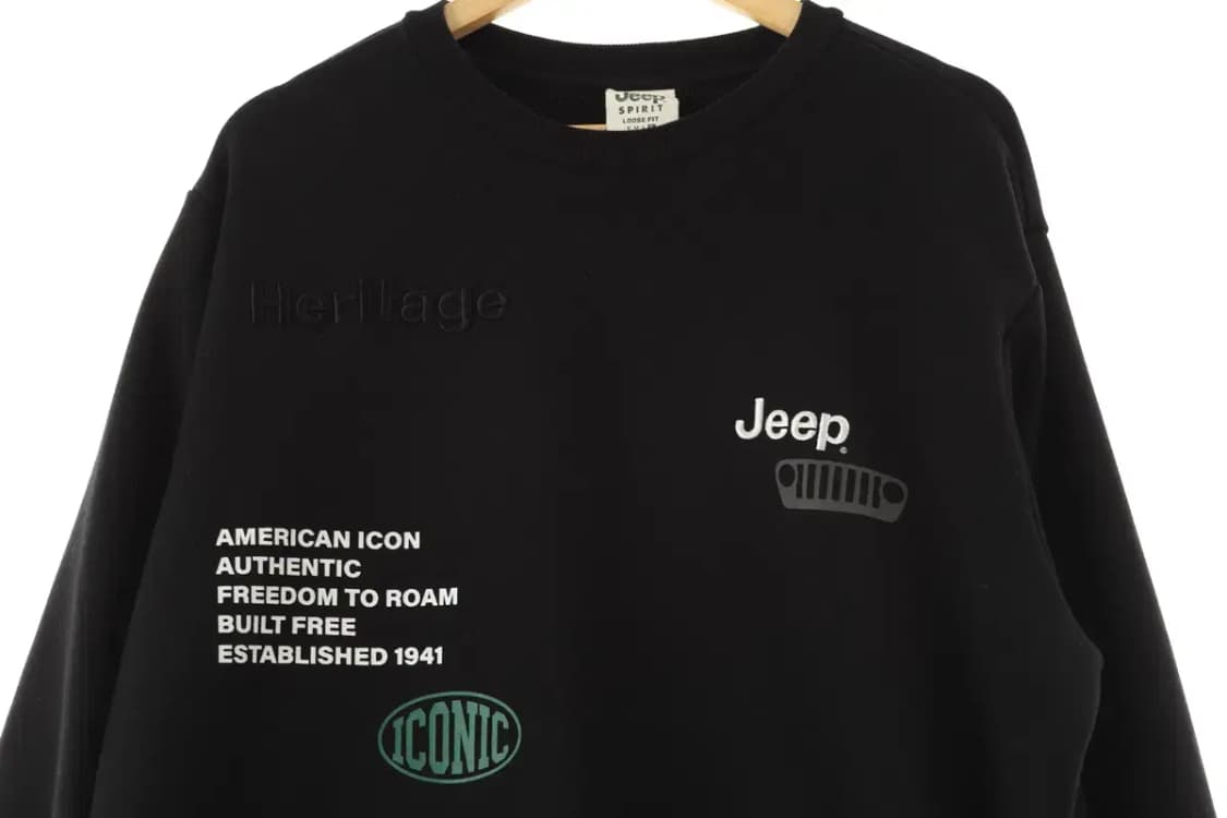 (XL-2XL) 지프 맨투맨 티셔츠 프린팅 신형 블랙-16643 상품이미지3