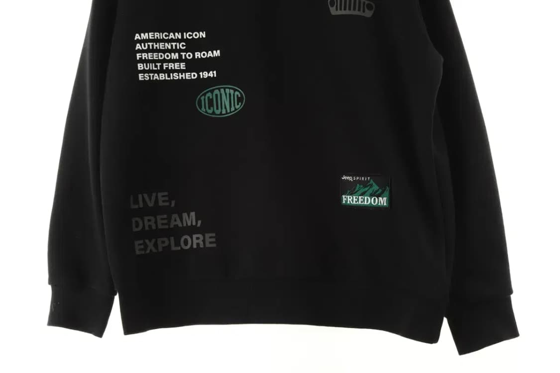 (XL-2XL) 지프 맨투맨 티셔츠 프린팅 신형 블랙-16643 상품이미지4