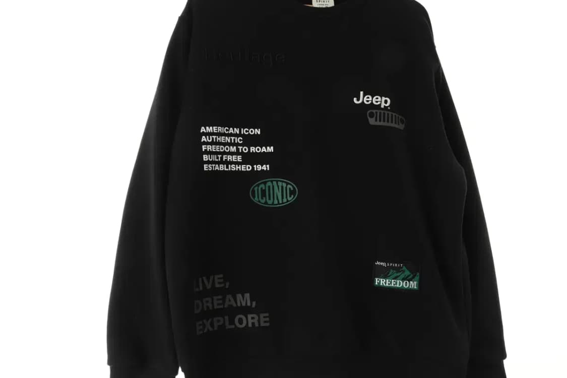 (XL-2XL) 지프 맨투맨 티셔츠 프린팅 신형 블랙-16643 상품이미지5