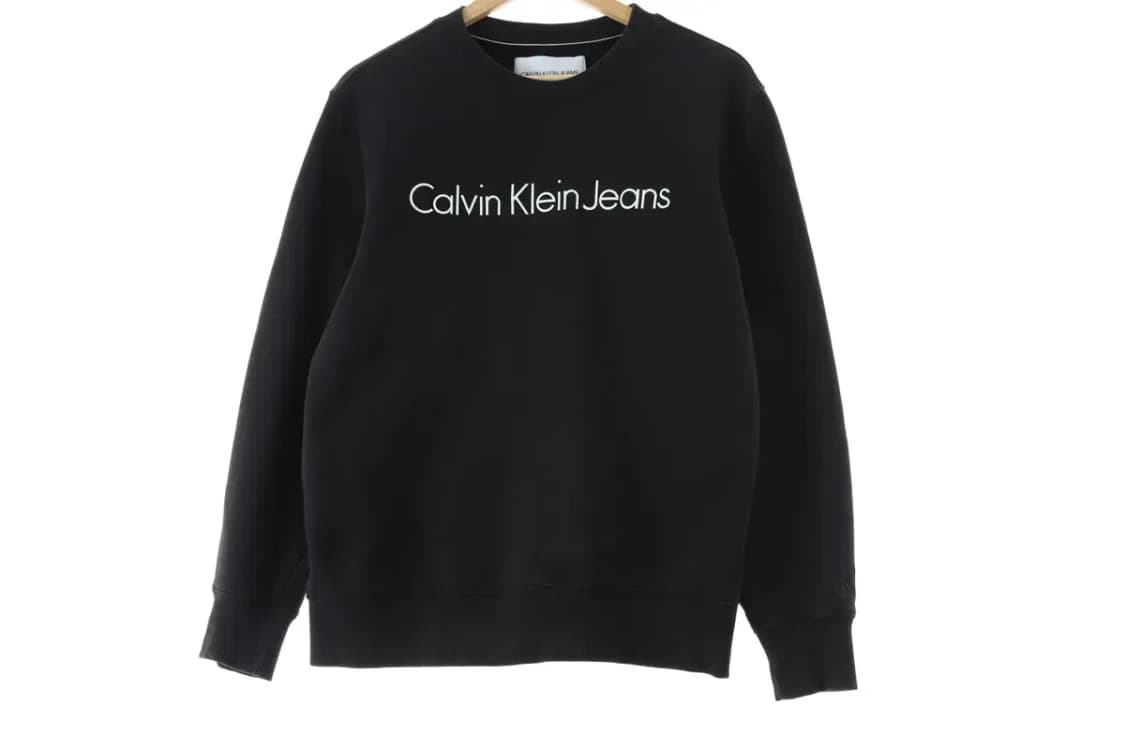 (M) 캘빈클라인 맨투맨 티셔츠 사용감 잘익음 블랙 기모-16646 상품이미지2