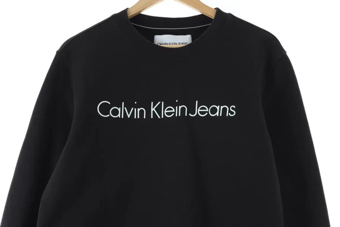 (M) 캘빈클라인 맨투맨 티셔츠 사용감 잘익음 블랙 기모-16646 상품이미지3