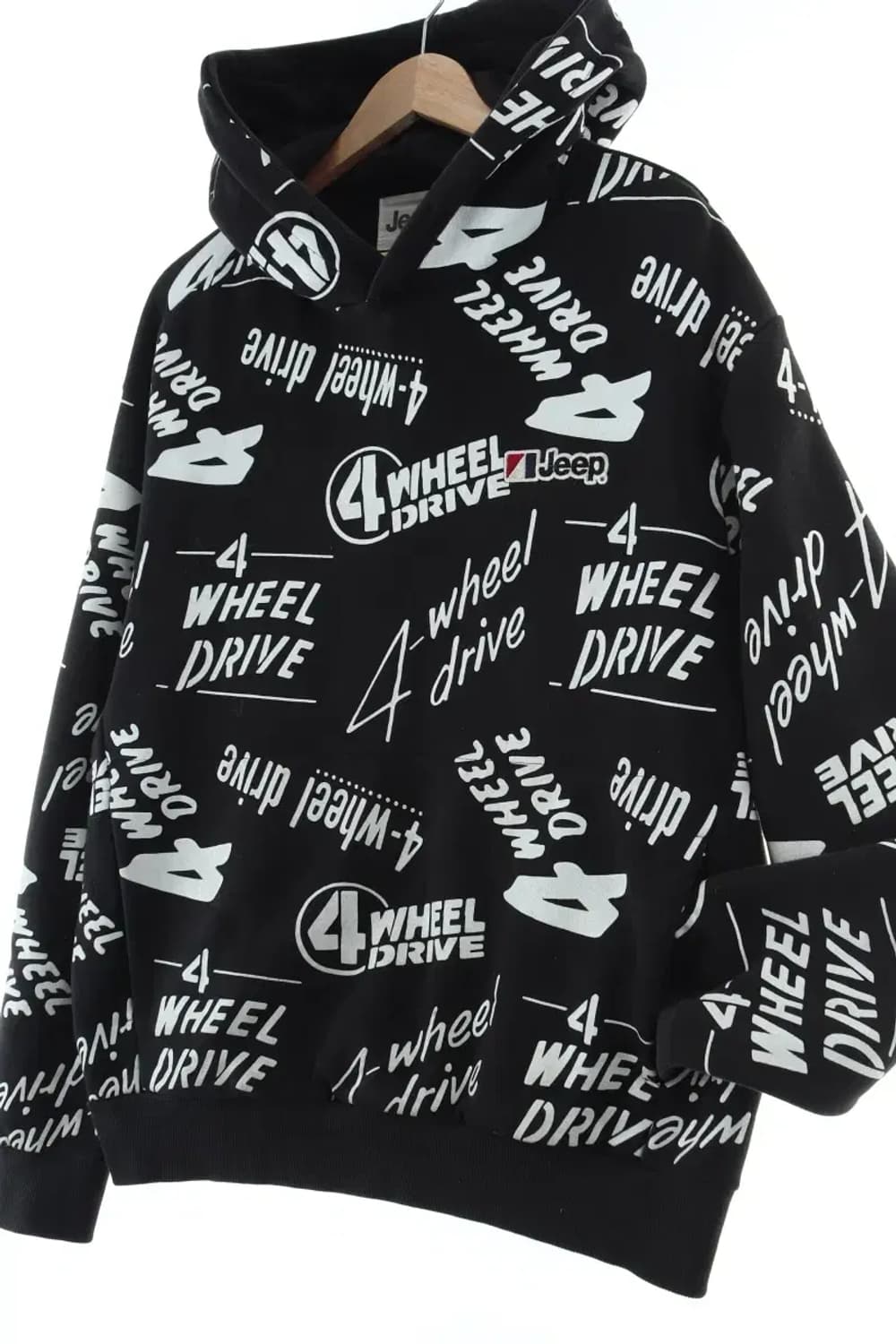 (L) 지프 후드티셔츠 프린팅 엠보 스트릿 블랙-16648 상품이미지1