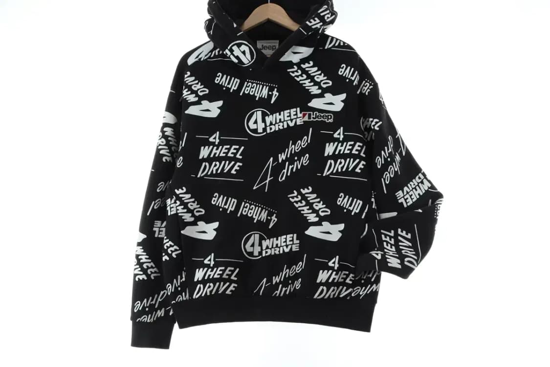 (L) 지프 후드티셔츠 프린팅 엠보 스트릿 블랙-16648 상품이미지2
