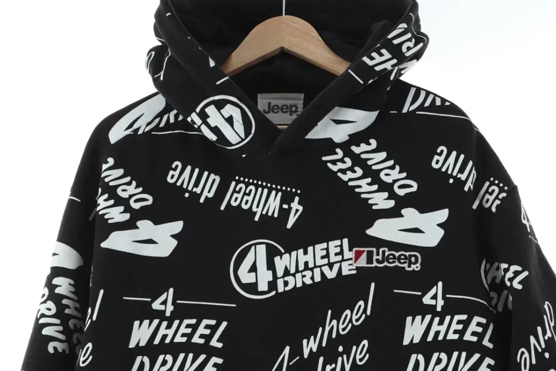 (L) 지프 후드티셔츠 프린팅 엠보 스트릿 블랙-16648 상품이미지3