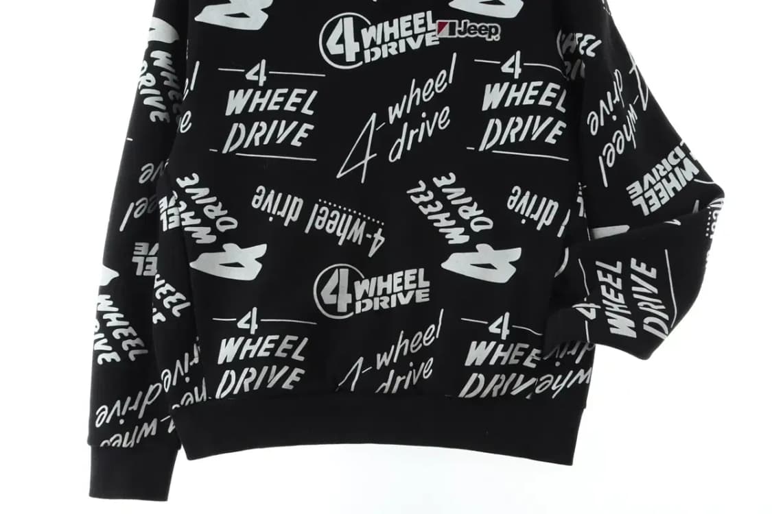 (L) 지프 후드티셔츠 프린팅 엠보 스트릿 블랙-16648 상품이미지4