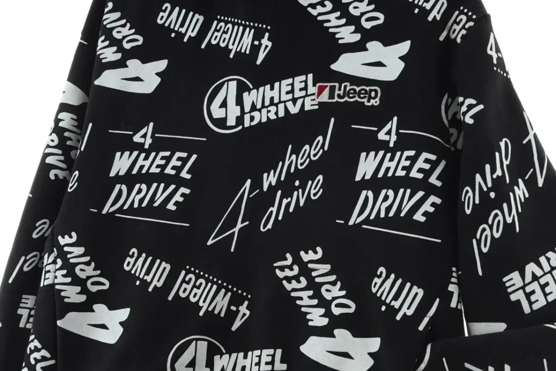 (L) 지프 후드티셔츠 프린팅 엠보 스트릿 블랙-16648 상품이미지5