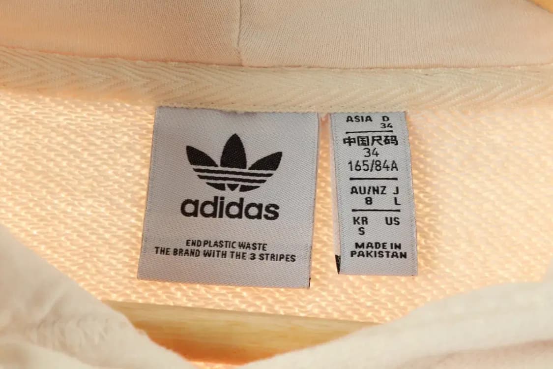 W(S-M) 아디다스 후드티셔츠 아이보리 빅로고 불꽃 점얼룩-1664A 상품이미지10