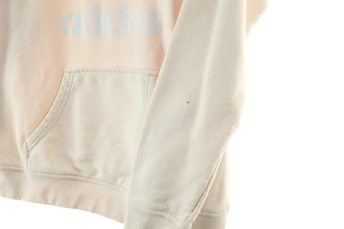 W(S-M) 아디다스 후드티셔츠 아이보리 빅로고 불꽃 점얼룩-1664A 상품이미지7