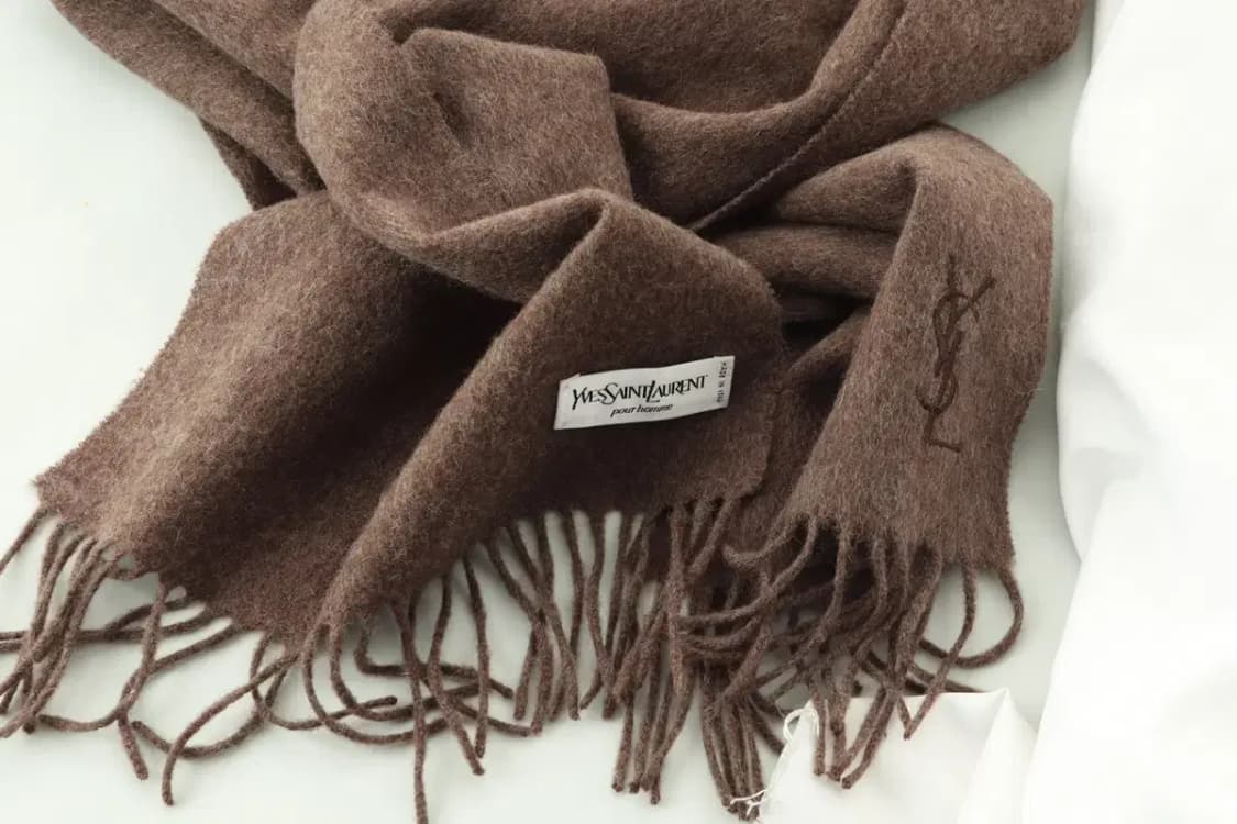 (F) 입생로랑 목도리 머플러 브라운 울 보들 따뜻-2682 상품이미지6