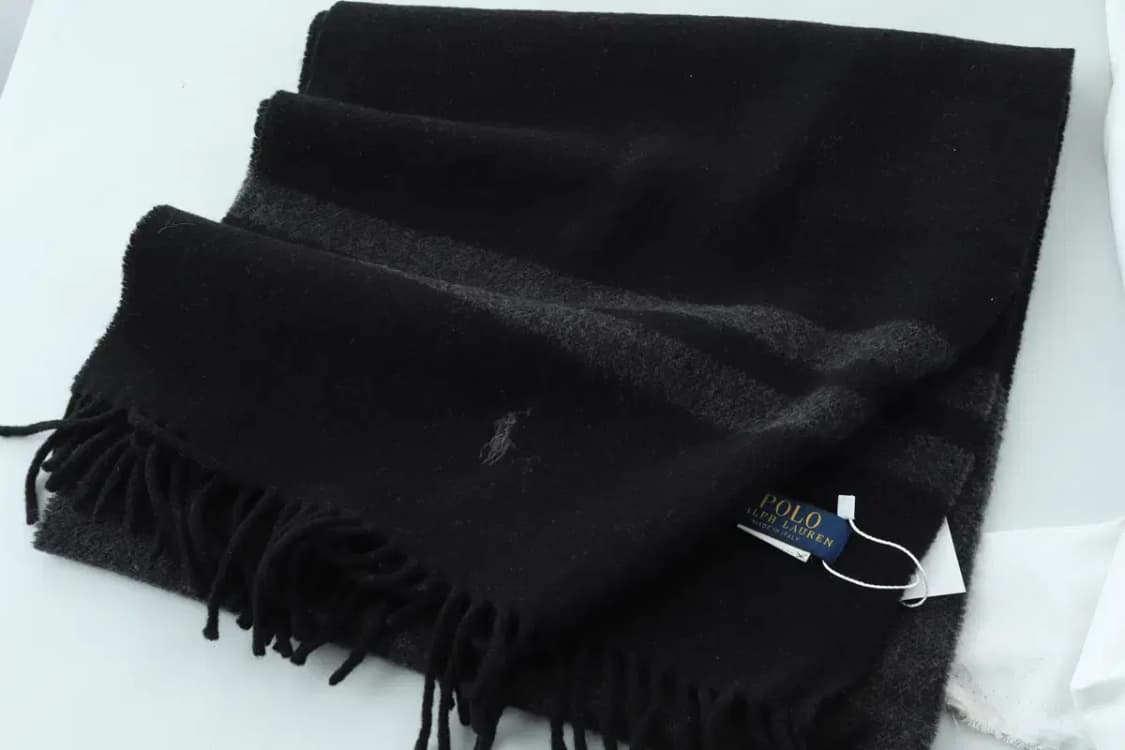 (F) 폴로 랄프로렌 목도리 머플러 블랙 아메카지 울 보들-2683 상품이미지2