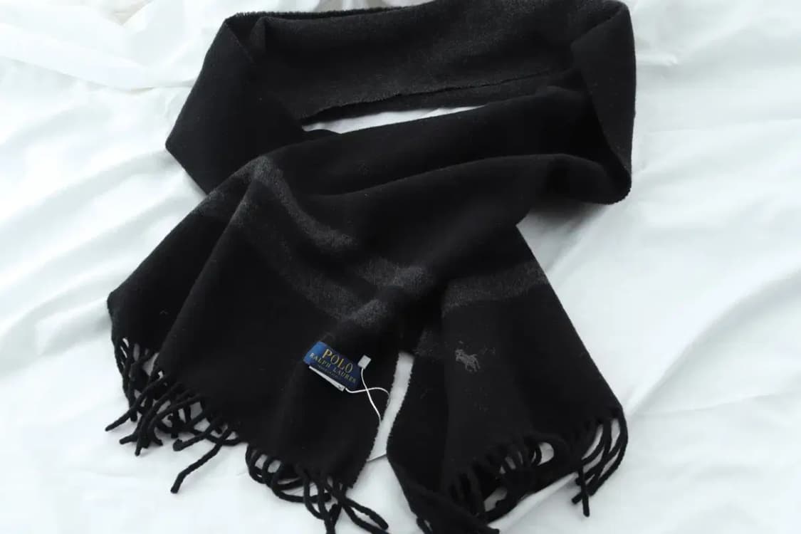 (F) 폴로 랄프로렌 목도리 머플러 블랙 아메카지 울 보들-2683 상품이미지4