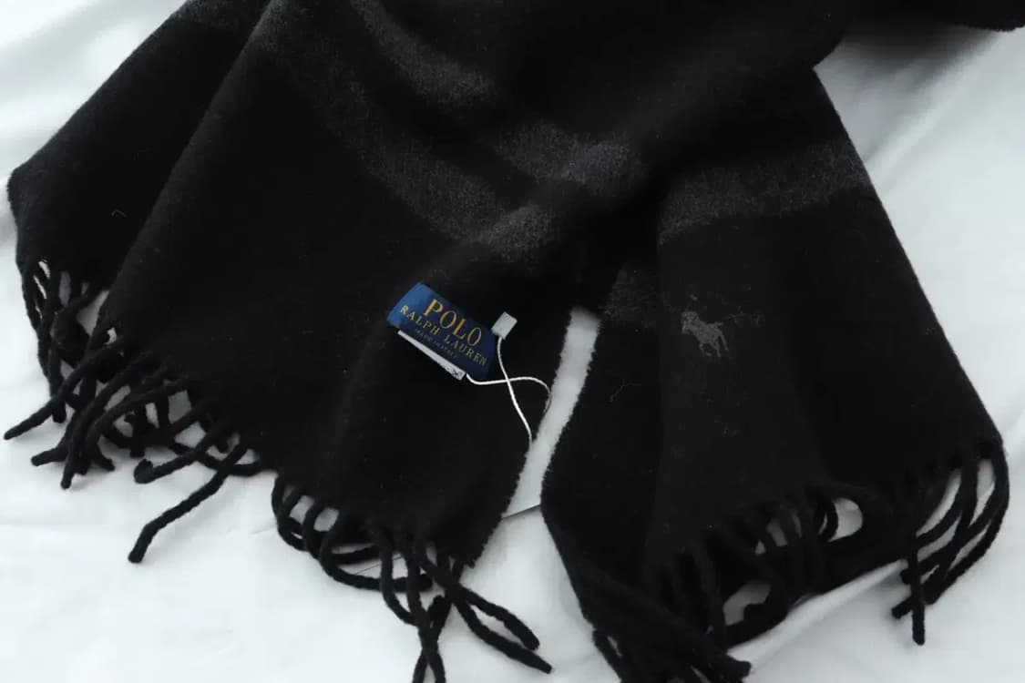 (F) 폴로 랄프로렌 목도리 머플러 블랙 아메카지 울 보들-2683 상품이미지6