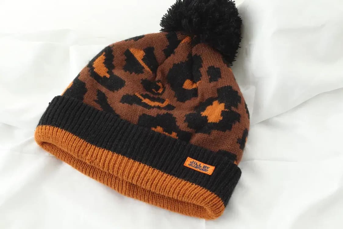 (F) 질스튜어트 모자 Y2K 방울 니트 두툼 레오파드 희귀-268C 상품이미지2