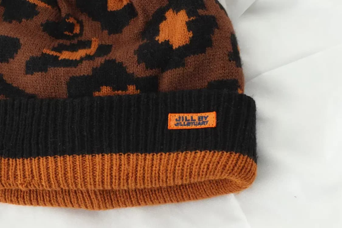 (F) 질스튜어트 모자 Y2K 방울 니트 두툼 레오파드 희귀-268C 상품이미지3