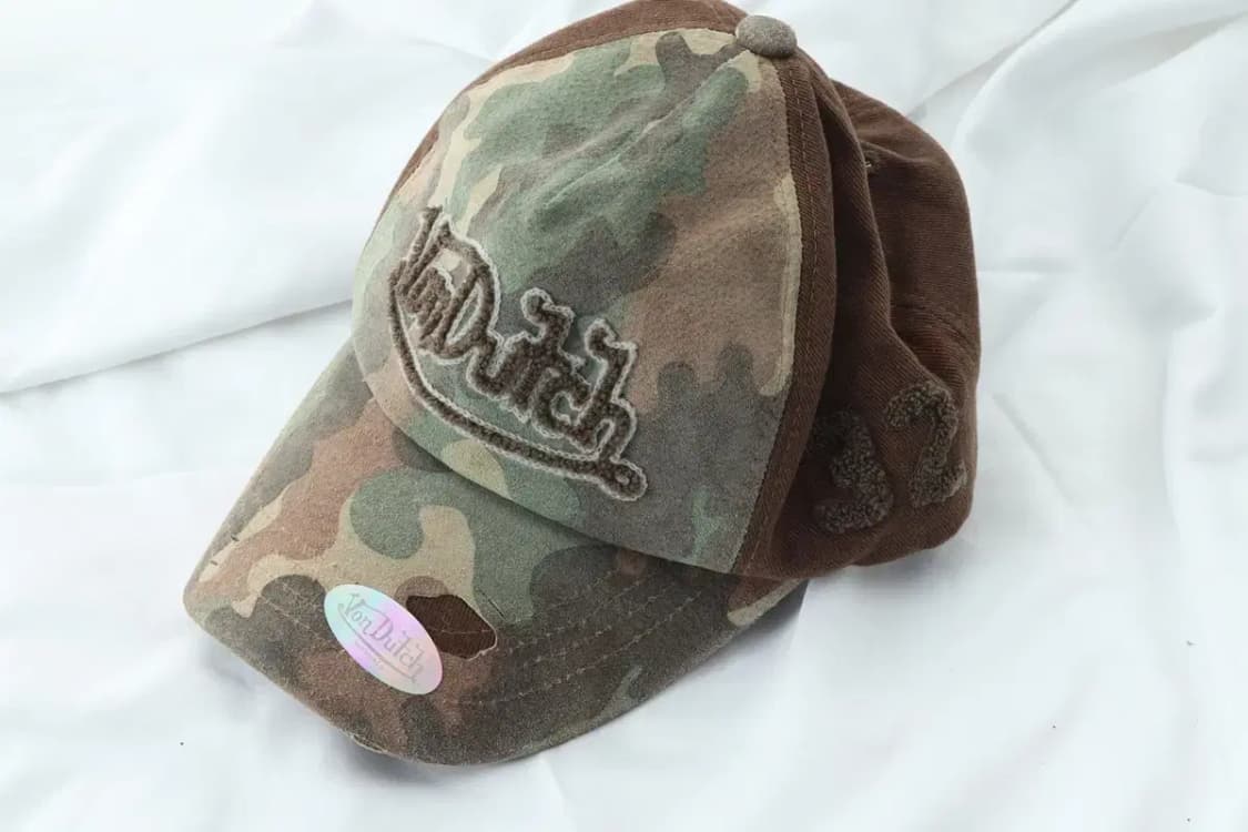 (F) 본더치 모자 Y2K 울 모직 카모플라쥬 희귀 매물-2697 상품이미지4