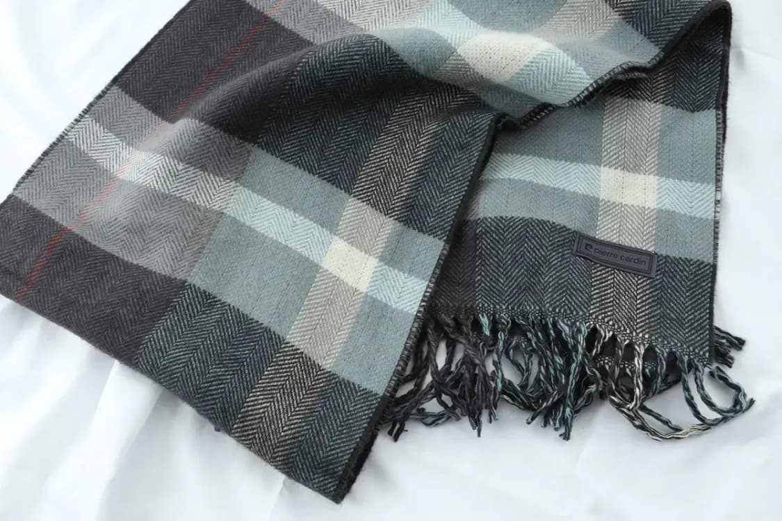 (F) 피에르가르뎅 목도리 머플러 체크 울 고급 따뜻-2666 상품이미지4