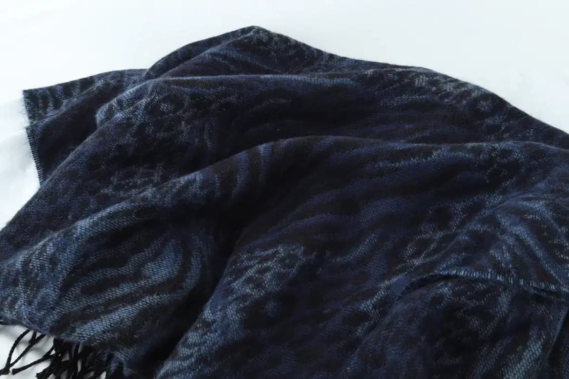 (F) 브랜드빈티지 목도리 머플러 레오파드 블루 롱 숄-266A 상품이미지2