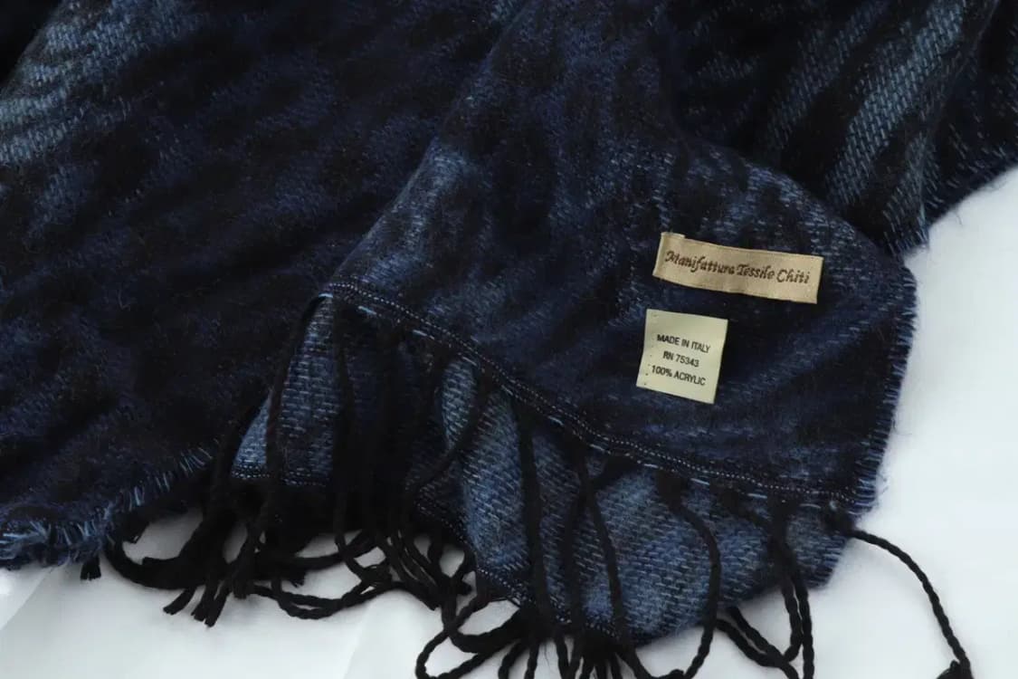 (F) 브랜드빈티지 목도리 머플러 레오파드 블루 롱 숄-266A 상품이미지3