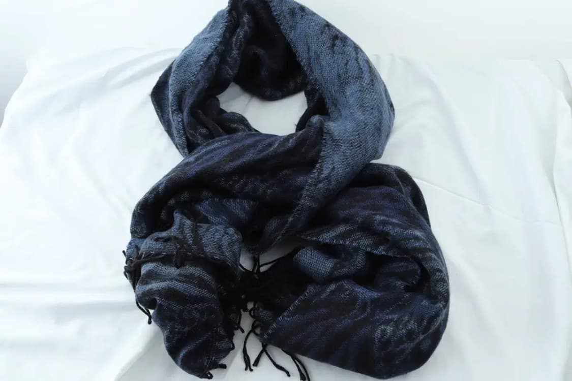 (F) 브랜드빈티지 목도리 머플러 레오파드 블루 롱 숄-266A 상품이미지5