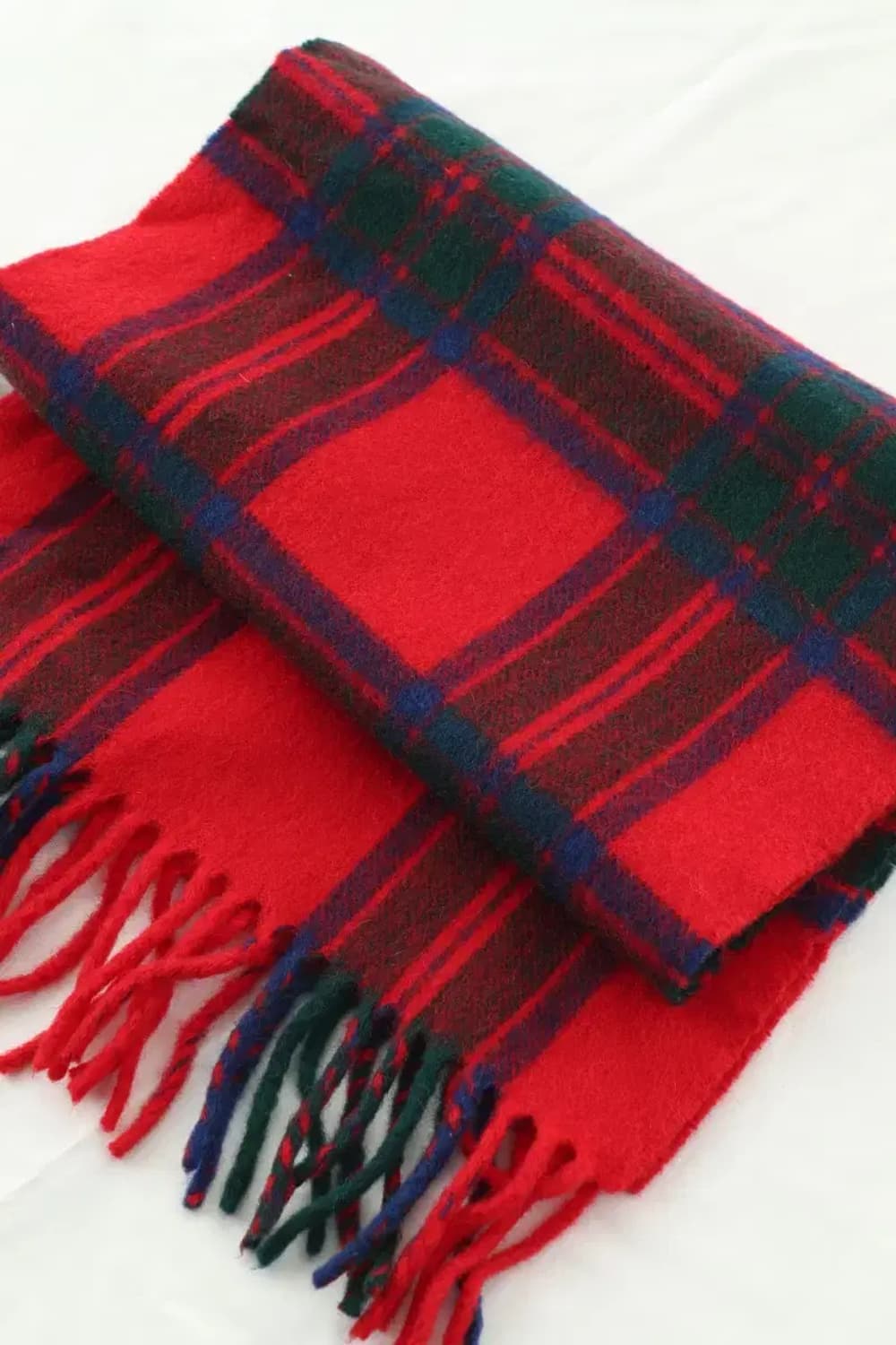 (F) 브랜드빈티지 목도리 머플러 크리스마스 타탄체크 울-266D 상품이미지1