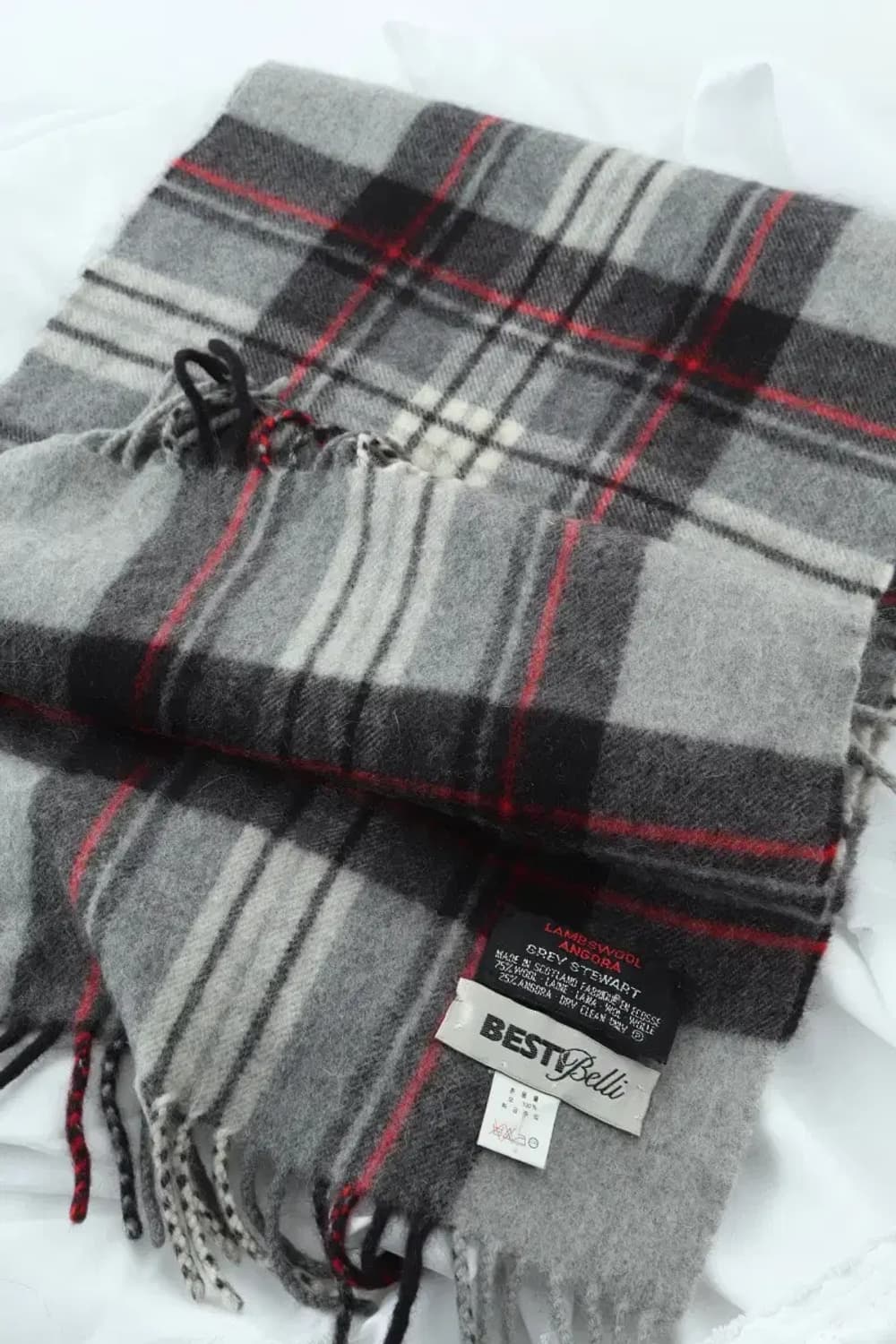 (F) 브랜드빈티지 목도리 머플러 그레이 체크 울 따뜻-2670 상품이미지1
