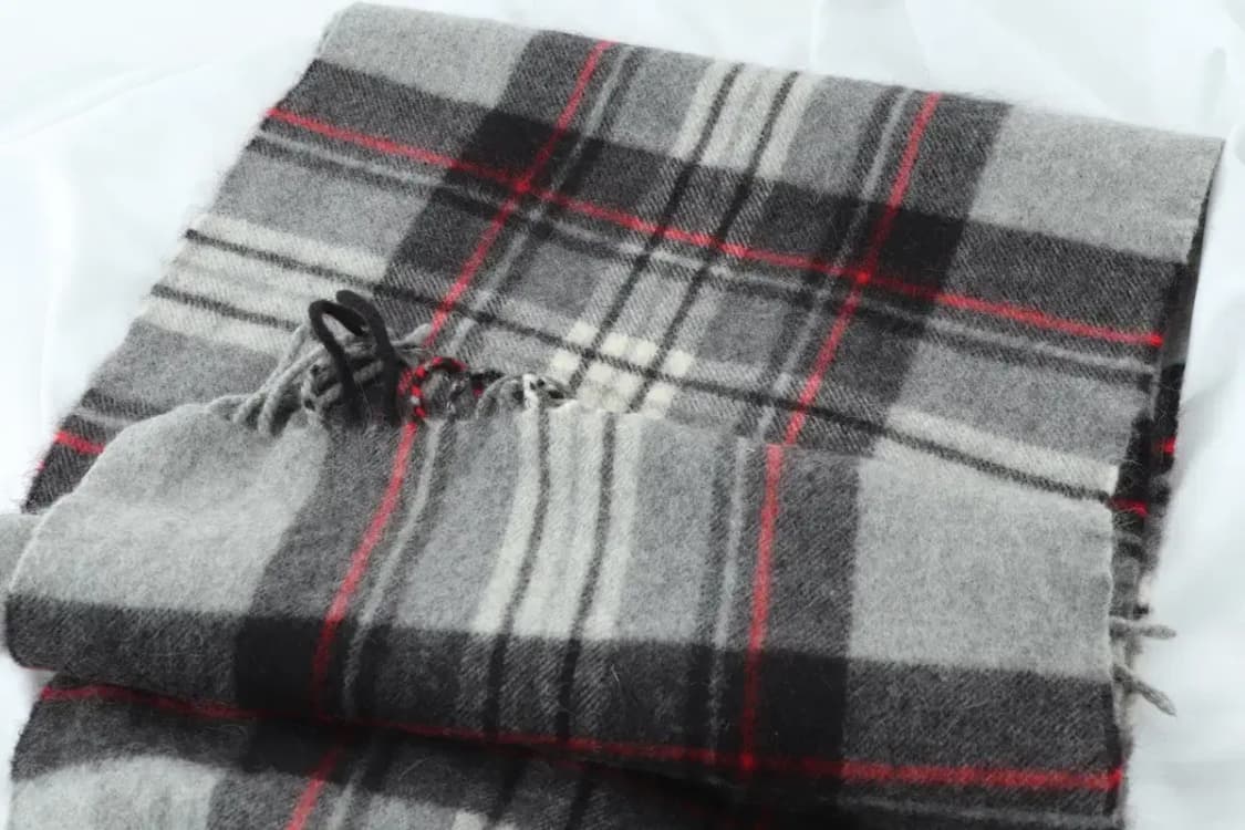 (F) 브랜드빈티지 목도리 머플러 그레이 체크 울 따뜻-2670 상품이미지2