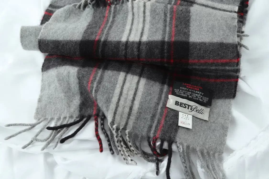 (F) 브랜드빈티지 목도리 머플러 그레이 체크 울 따뜻-2670 상품이미지3