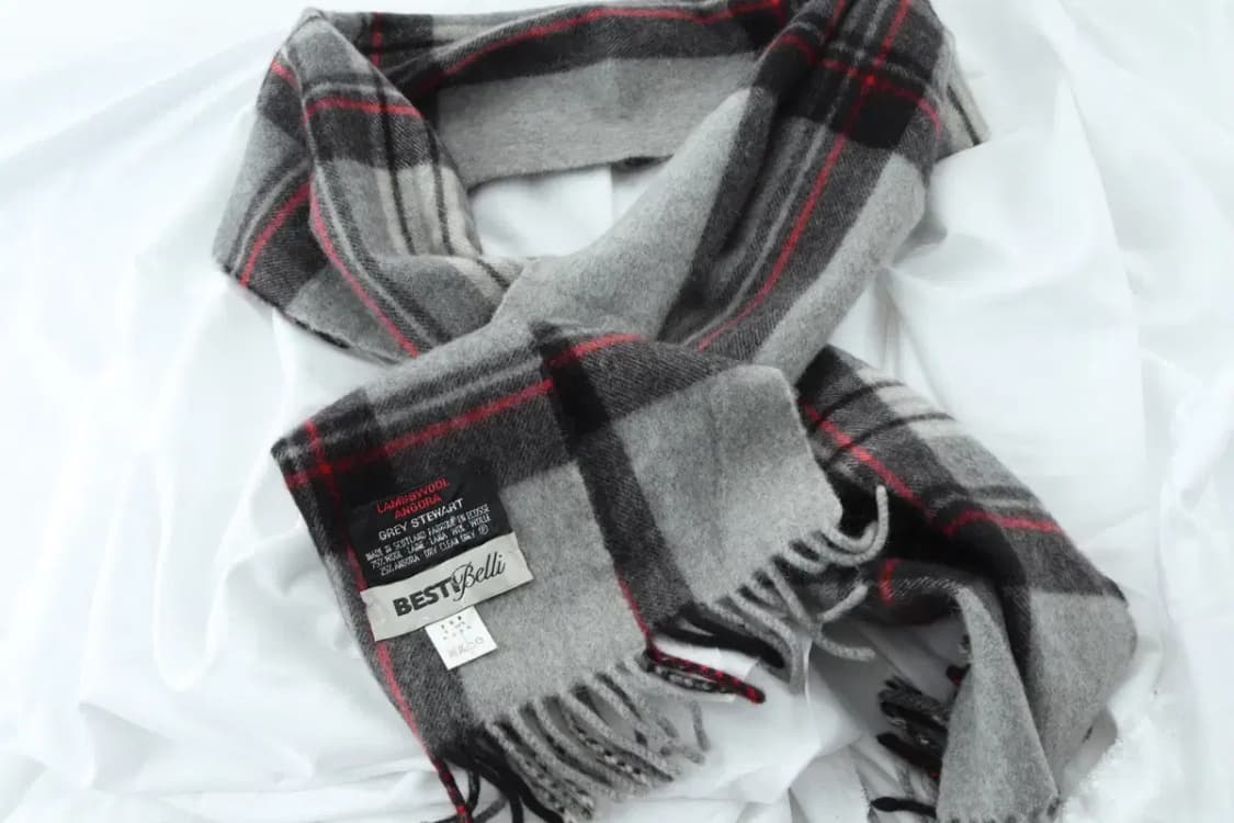 (F) 브랜드빈티지 목도리 머플러 그레이 체크 울 따뜻-2670 상품이미지4