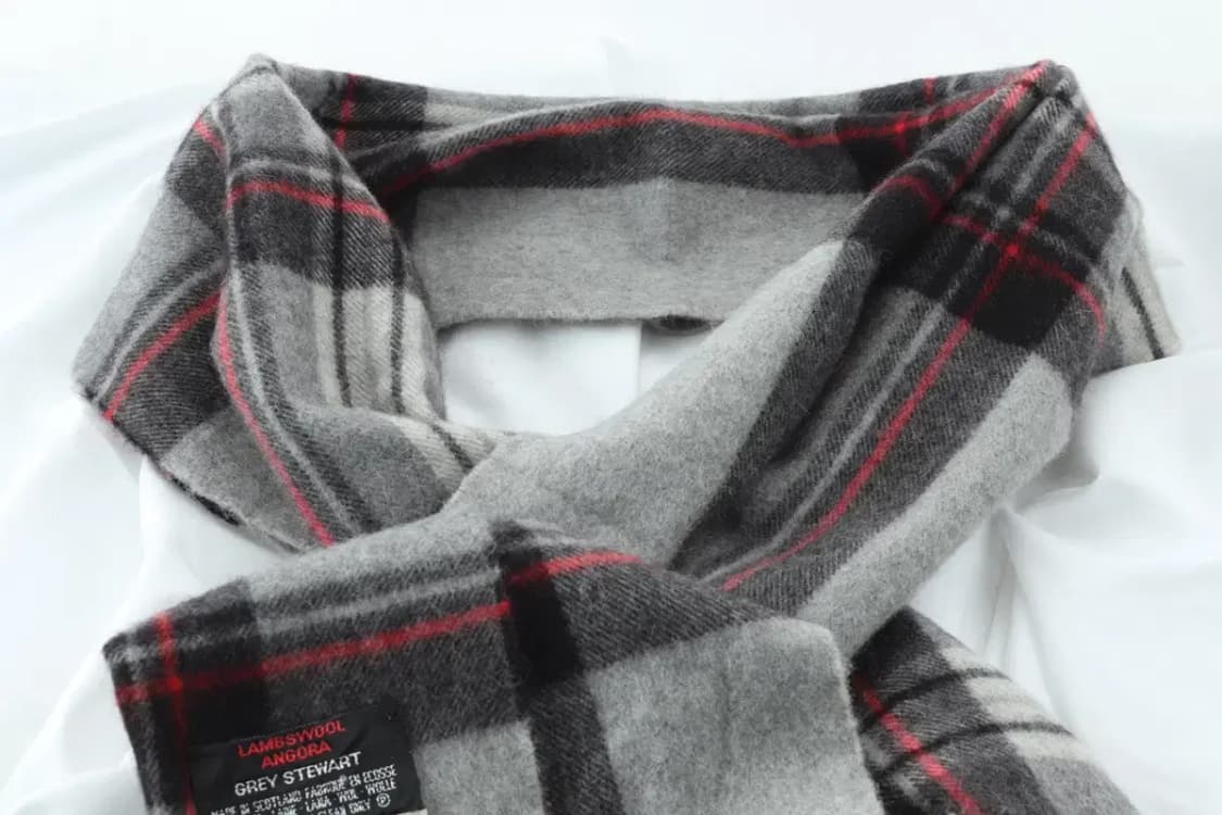 (F) 브랜드빈티지 목도리 머플러 그레이 체크 울 따뜻-2670 상품이미지5