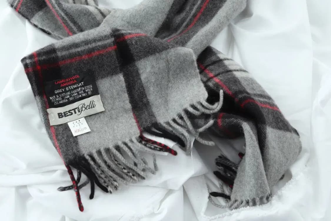 (F) 브랜드빈티지 목도리 머플러 그레이 체크 울 따뜻-2670 상품이미지6