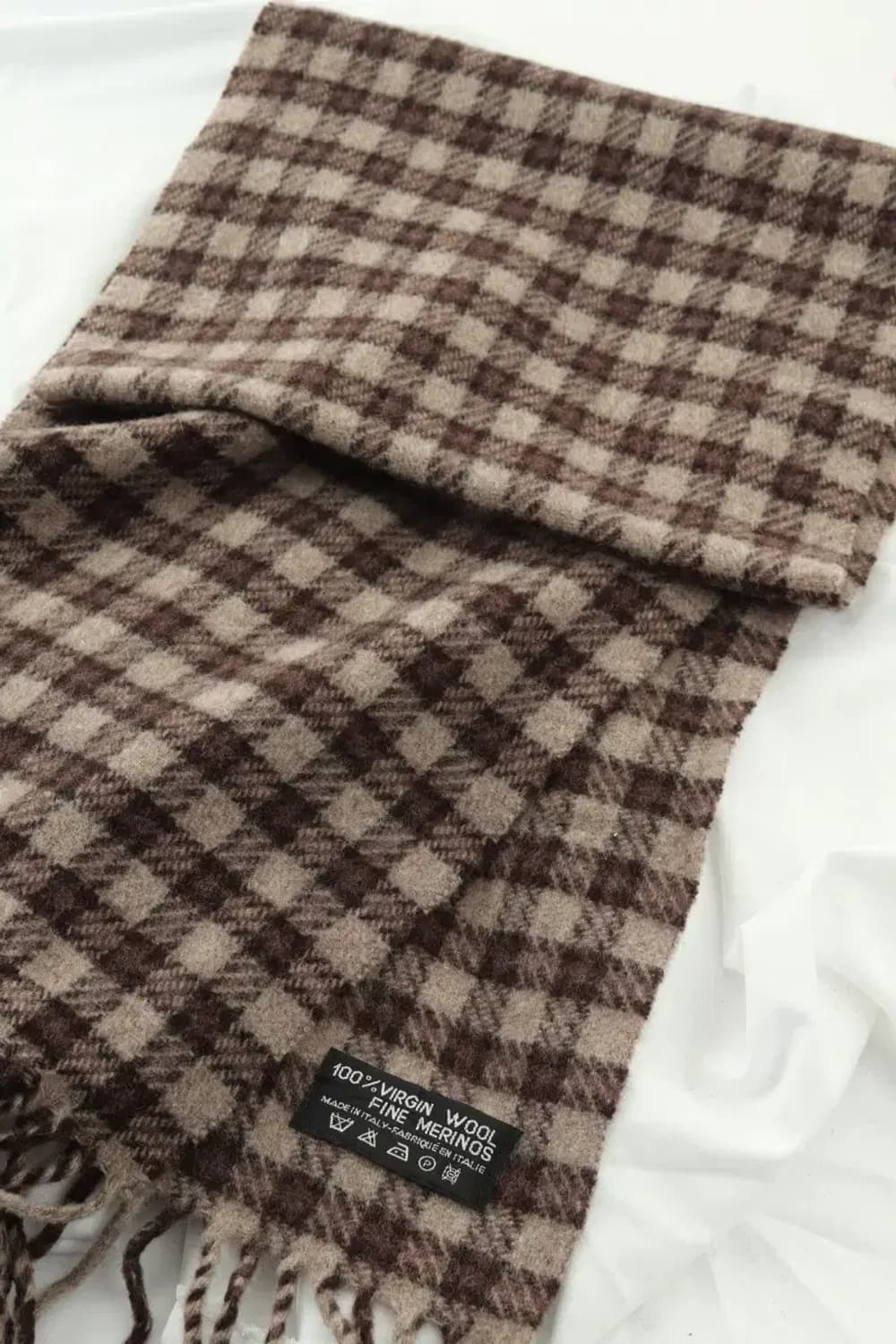 (F) 브랜드빈티지 목도리 머플러 이태리원단 고급 체크 베이지-2677 상품이미지1