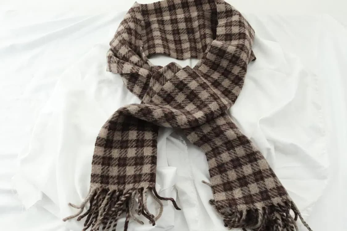 (F) 브랜드빈티지 목도리 머플러 이태리원단 고급 체크 베이지-2677 상품이미지4