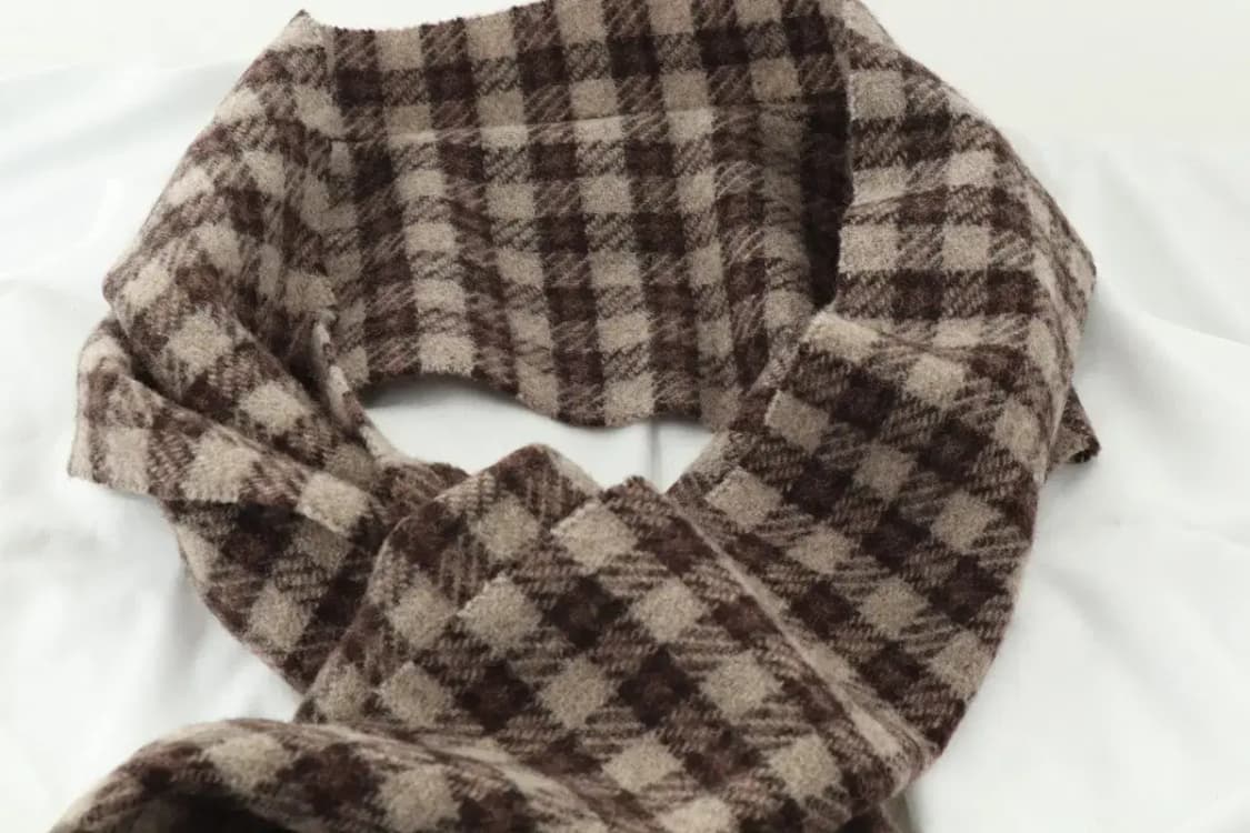 (F) 브랜드빈티지 목도리 머플러 이태리원단 고급 체크 베이지-2677 상품이미지5