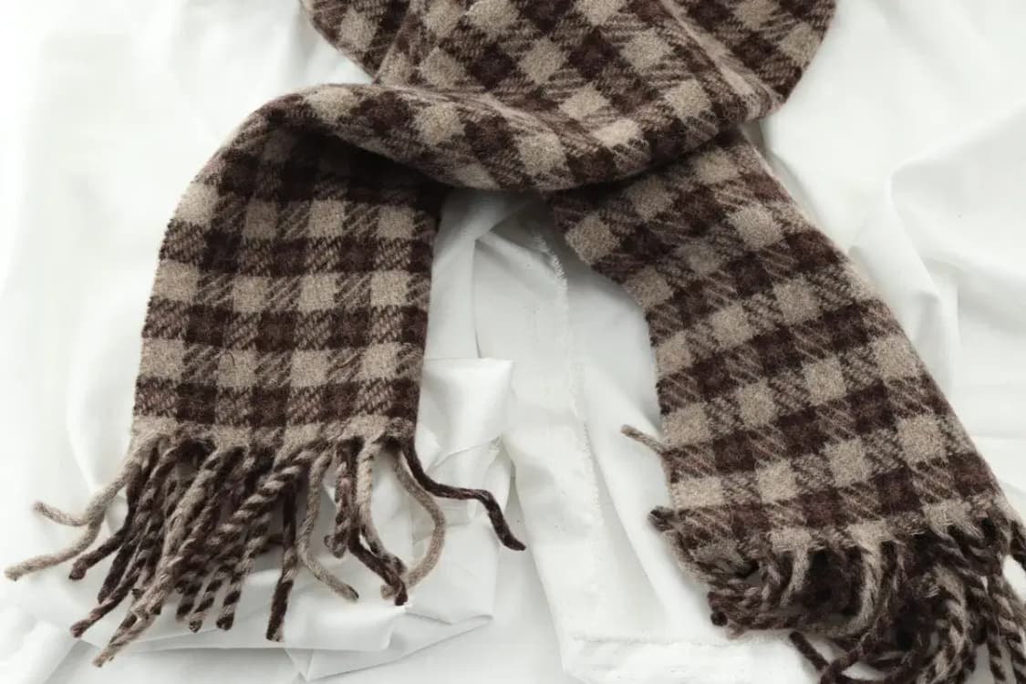 (F) 브랜드빈티지 목도리 머플러 이태리원단 고급 체크 베이지-2677 상품이미지6