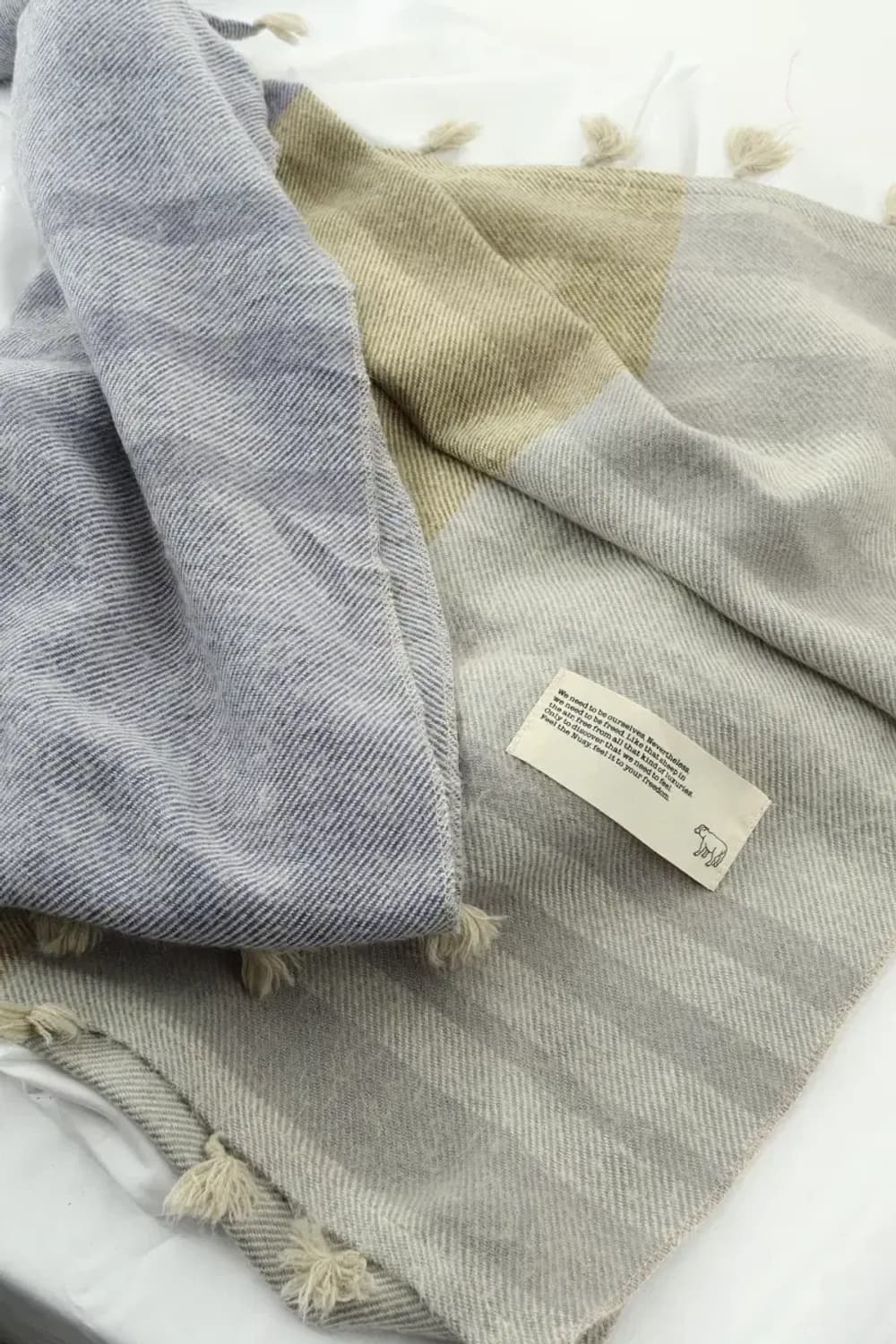 (F) 브랜드빈티지 목도리 머플러 올리브 체크 숄 케이프 롱-267C 상품이미지1