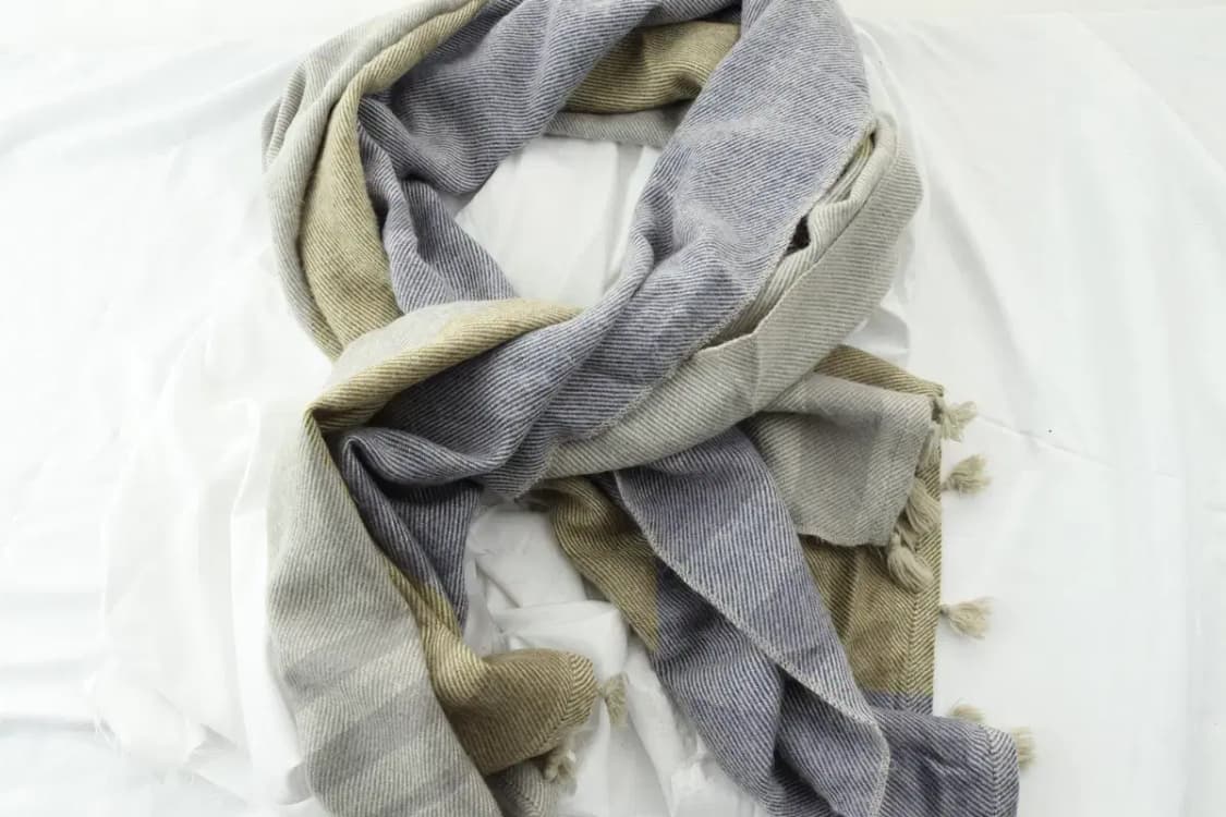 (F) 브랜드빈티지 목도리 머플러 올리브 체크 숄 케이프 롱-267C 상품이미지6