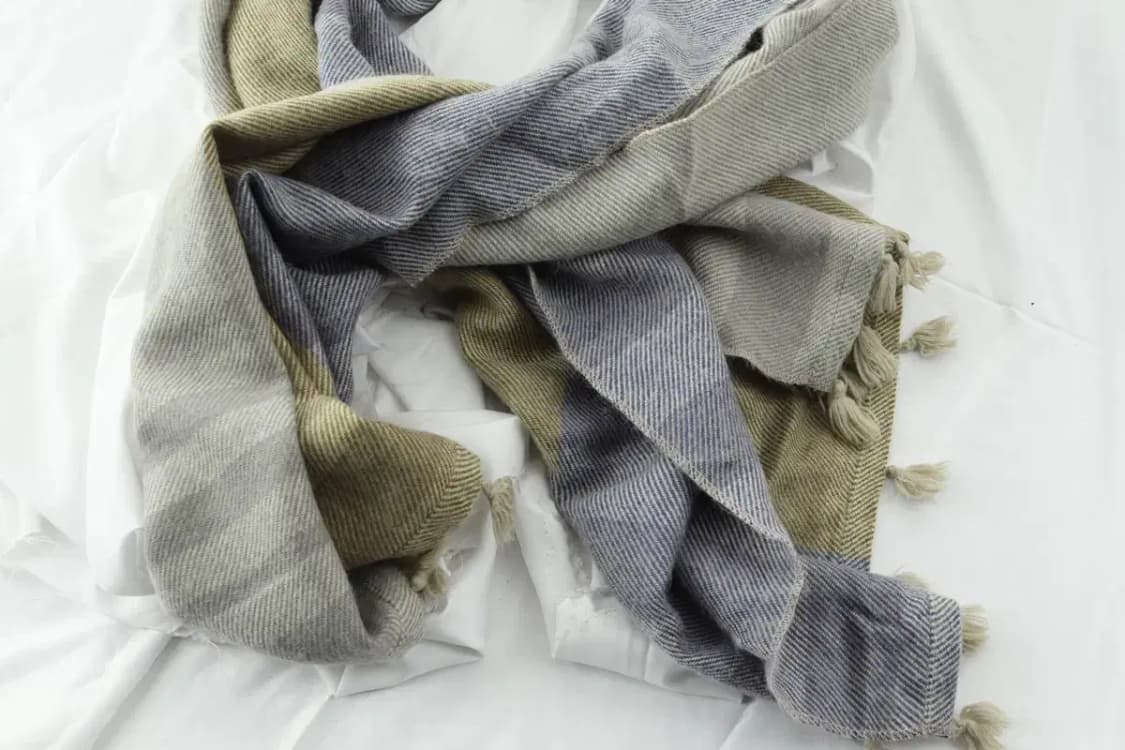 (F) 브랜드빈티지 목도리 머플러 올리브 체크 숄 케이프 롱-267C 상품이미지8