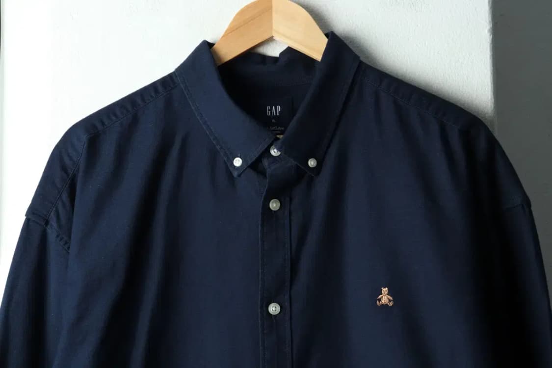 (XL-2XL) 갭 셔츠 남방 빅사이즈 옥스포드 네이비 무지-16675 상품이미지3